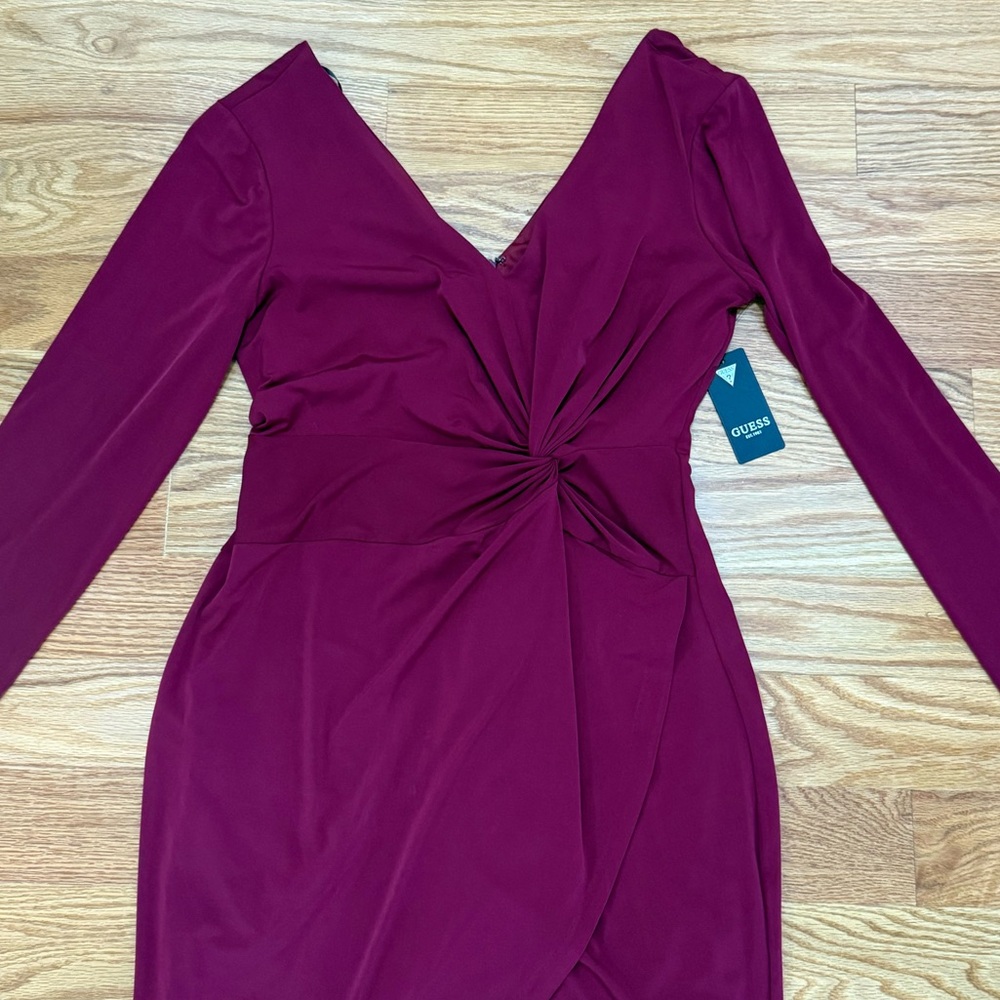 Guess Cranberry Long Sleeve Cocktail Dress